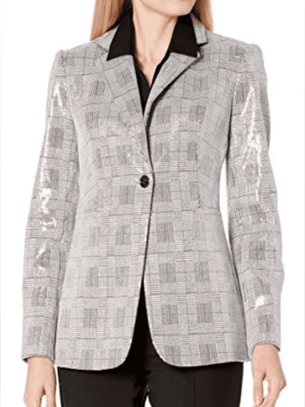 Tommy Hilfiger Sequence Plaid Single-Button Women's Blazer